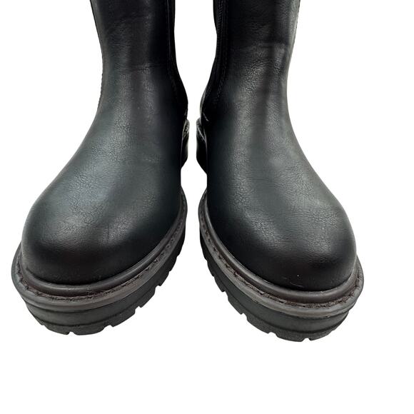 Yellowbox Black Faux Suede Sides Lug Sole Classic Chelsea Boots Women's Size 7 - Picture 3 of 9